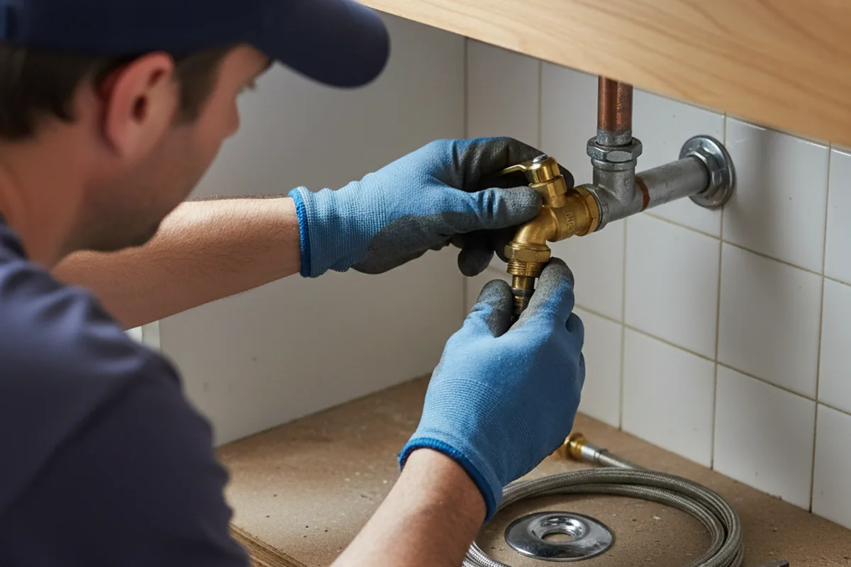 Shutoff valve and fitting work during Emergency Plumbing in Underwood